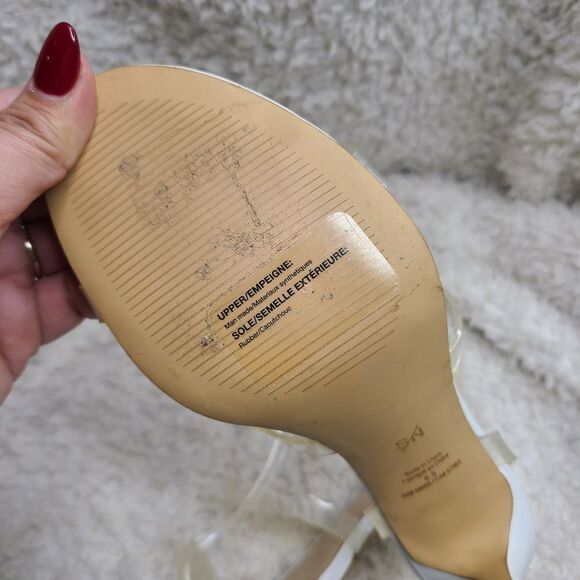 Something Navy Clear Strappy Heeled Sandals sz 6.5 - Picture 7 of 8